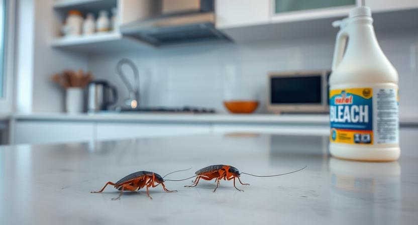 does bleach kill cockroaches